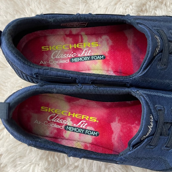 Skechers Classic Fit Air-Cooled Memory Foam Blue Laceless Sneakers Size 6 - Picture 6 of 9